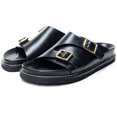 Mens Summer Designer Style Cowhide Leather Buckle Slip On Sandals Men Leather Sandals Fashion