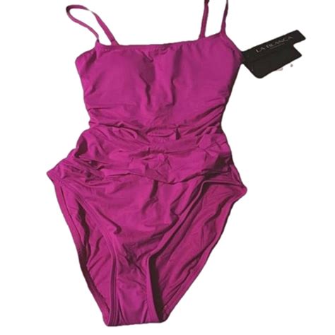 La Blanca Swim La Blanca Island Goddess Hot Pink Rouched Body