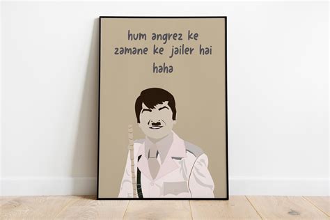 Sholay Movie Poster Asrani Angrez Ke Zamane Ke Jailer Desi - Etsy