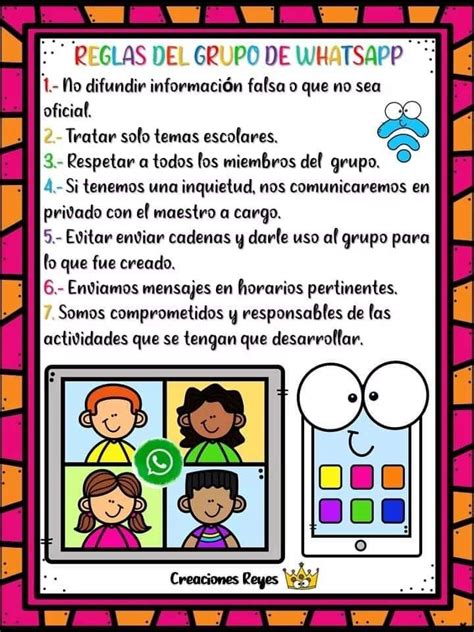 Reglas Para Grupo De Whatsapp Actividades Escolares Reglas De Clase