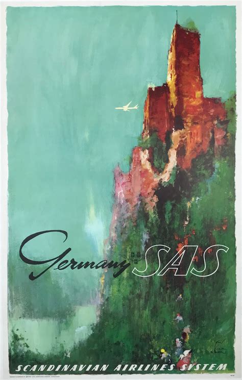 Scandinavian Airlines Germany Sas By Otto Nielsen Original 1962 Denmark