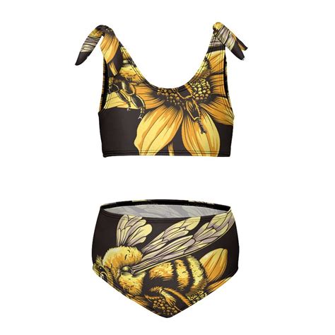 Bee Daisy Flower Girl S Piece Bikini Set Beach Sport Swimsuit Swimwear Y Cm Walmart