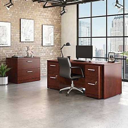 Sauder Affirm Collection Executive Desk With Two 2 Drawer Mobile