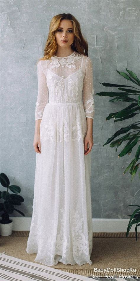 Vintage Long Sleeves Wedding Dress Bonna Deer Flower Shop Long Sleeve Wedding Dress Vintage