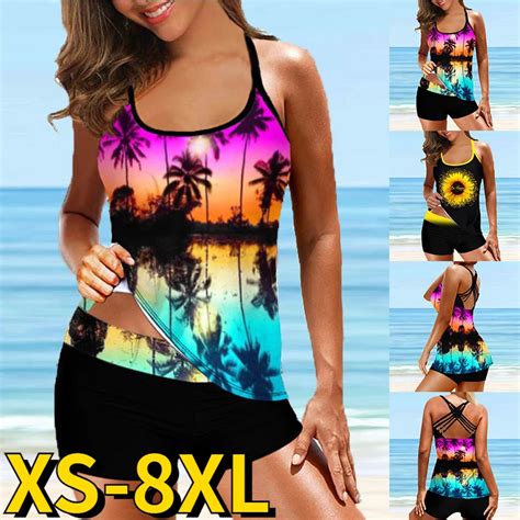 Conjunto De Bikini Con Estampado De Girasol Para Mujer Traje De Ba O