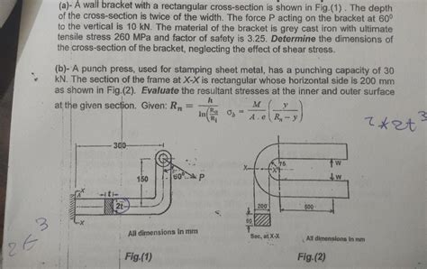 Solved A A Wall Bracket With A Rectangular Cross Section Chegg