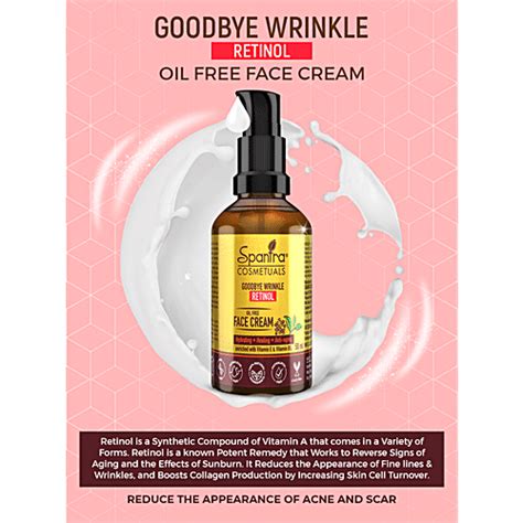 Buy Spantra Goodbye Wrinkle Retinol Oil Free Face Cream Hydrating Healing And Ant Ageing Online