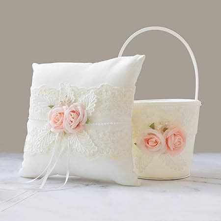 Amazon ATAILOVE Ivory Wedding Flower Girl Basket And Ring Bearer