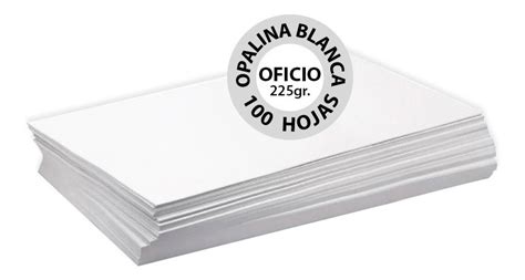 Opalina Blanca 225 Gr Oficio Paquete 100 Hojas Meses Sin Intereses