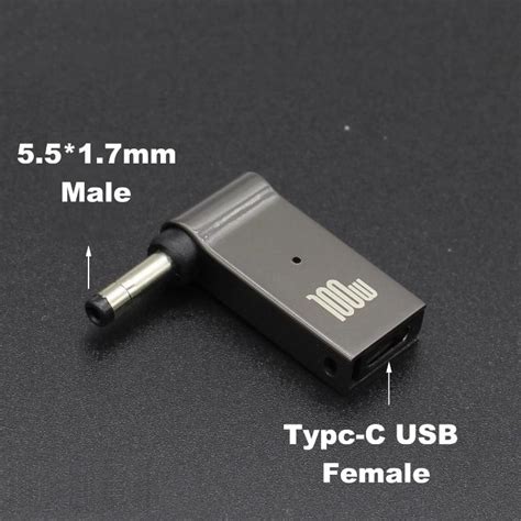 Купить Переходник для зарядки ноутбука от повербанка 5.5x1.7mm , 100 Вт ...
