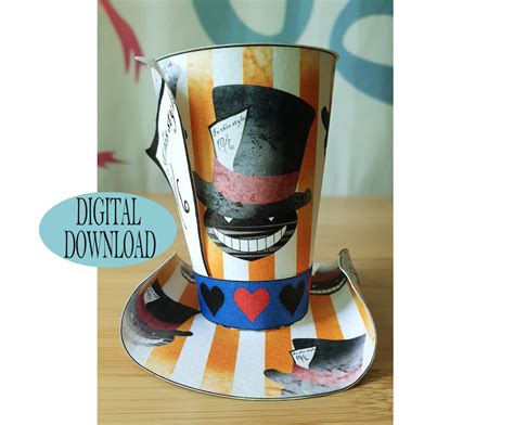 Alice In Wonderland Decoration Mad Hatter Hat 3d Svg For Etsy