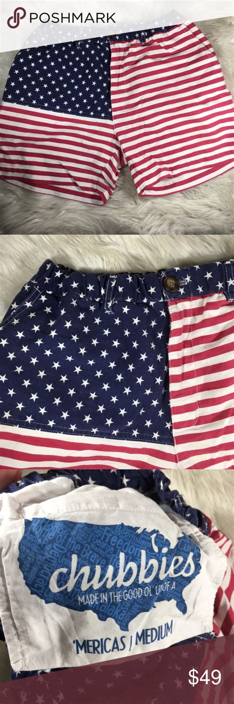 Chubbies Mericas Size Medium Red White Blue Flag