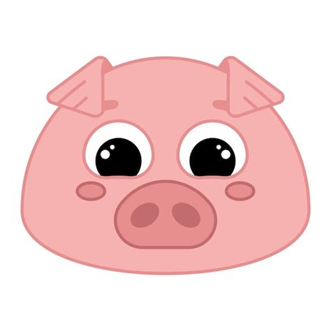 Premium Vector Cute Kawaii Pig Emoji Icon Vector