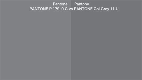 Pantone P 179 9 C Vs Pantone Col Grey 11 U Side By Side Comparison