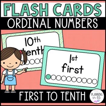 Ordinal Numbers Flash Cards | Kindergarten Math Practice and Review