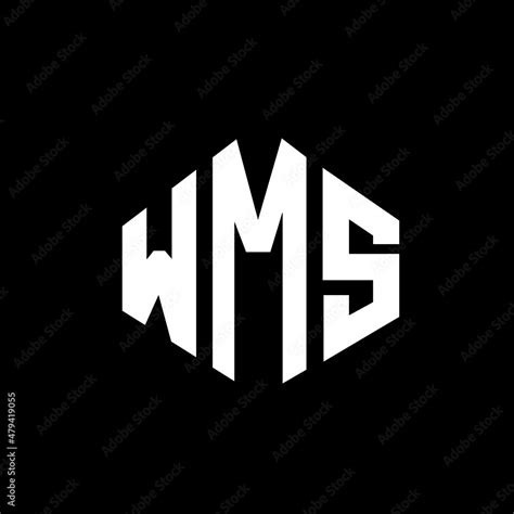 WMS letter logo design with polygon shape. WMS polygon and cube shape ...