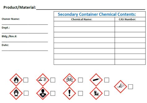 Osha Secondary Container Label Requirements