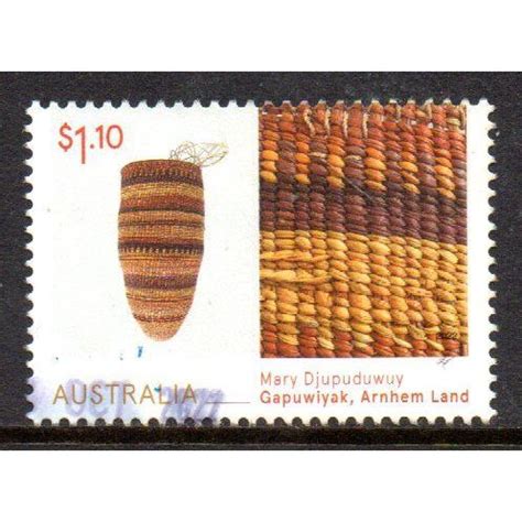 Australia Aboriginal Fibre Art Used Sheet Perf Stamp