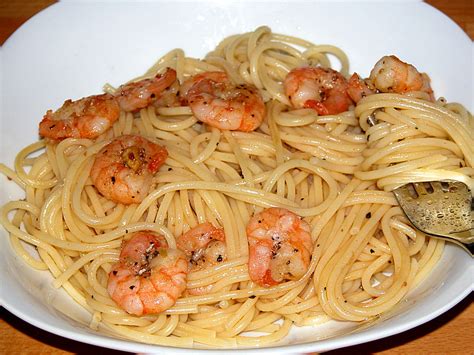 Spaghetti Aglio E Olio Mit Garnelen Von Raseline Chefkoch De