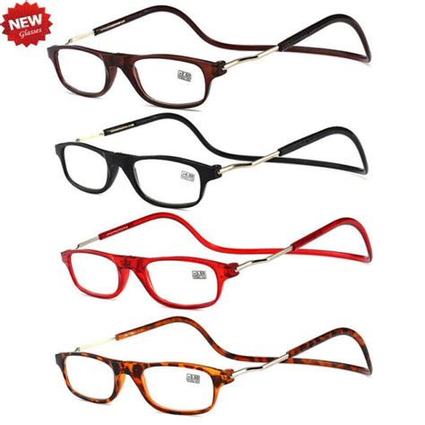 Click Magnetic Connect Reading Eyeglasses Full Rim Glasses Folding 1 0 To 4 0 Ebay