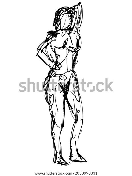 Doodle Art Illustration Nude Female Human Stock Vector Royalty Free Shutterstock