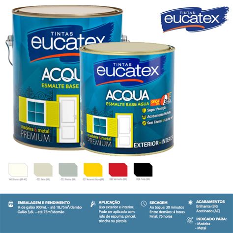 Tinta Esmalte Base Gua Eucatex Acqua Ml Grand Box