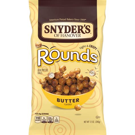 Snyders Of Hanover Pretzel Rounds Butter 12 Oz