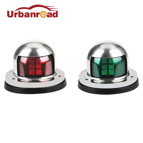 Urbanroad 2pcs Sailing Signal Led Boat Lights Navigation Stainless Steel 12v Led Bow Navigation ...