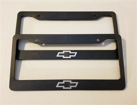 Chevy Logo Black License Plate Frame Etsy