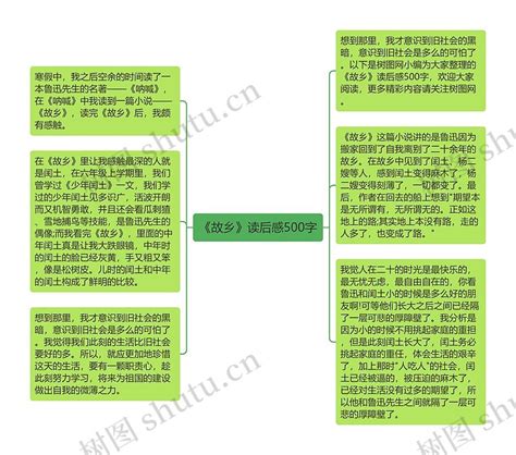 《故乡》读后感500字思维导图编号c3115578 Treemind树图