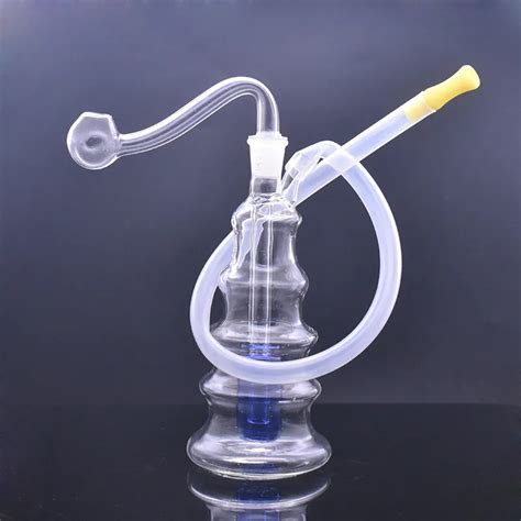 Compact Glass Oil Burner Bong Portable Water Pipe With Ashcatcher For