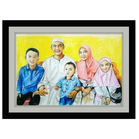 Jual Sketsa Lukis Wajah Berwarna Wajah Bingkai Minimalis A