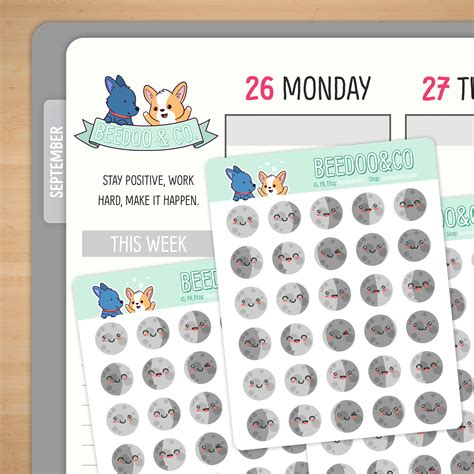 Moon Phases Emojis Planner Stickers – Beedoo&Co