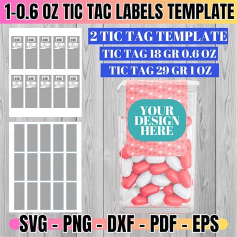 1 0 6 Oz Tic Tac Labels Template Svg Tic Tac Blank Wrapper Template