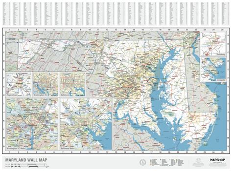 Maryland State Wall Map by MapShop - The Map Shop