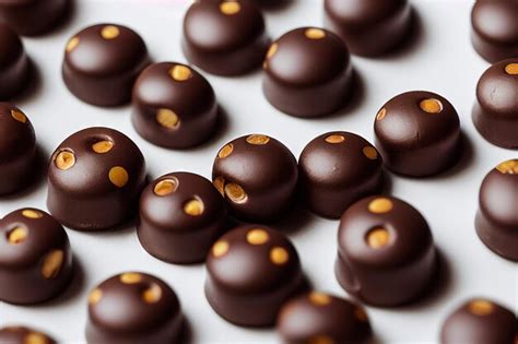 Premium Photo Chocolate Candies With Yellow Dots On White Background