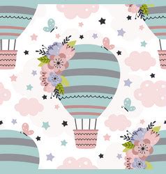 Hot Air Balloon Pattern Royalty Free Vector Image