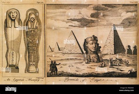 egyptian mummy pyramids  egypt thompson charles  stock