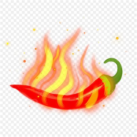 Hand Drawn Flame Png Image Flaming Red Pepper Burning Hand Drawn