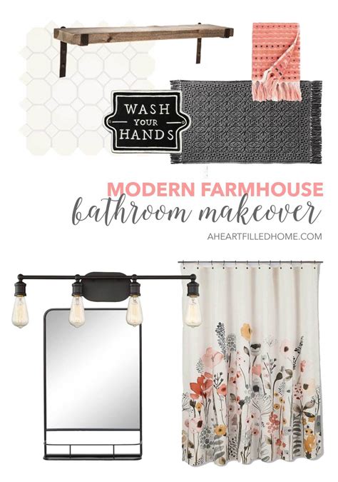 Modern Farmhouse Guest Bathroom Makeover Orc Week 1 A Heart Filled