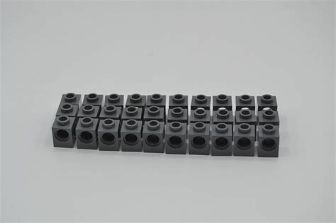 LEGO 30 X Technic Lochstein Neues Dunkelgrau Dark Bluish Gray Brick 1x1