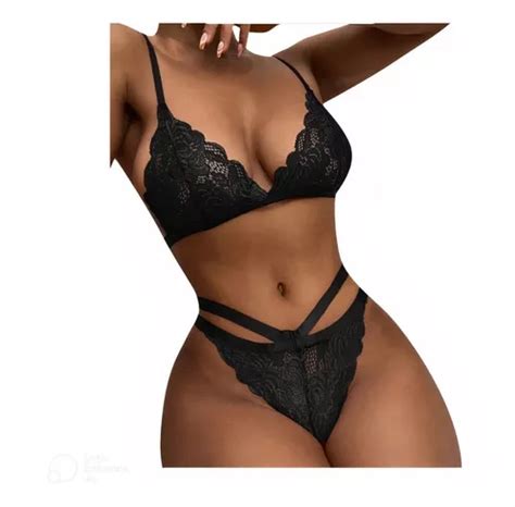 Conjunto Lingerie Feminina Sexy Fio Dental E Renda Luxo MercadoLivre