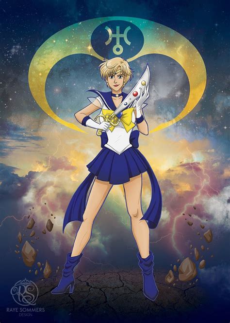 sailor uranus fan art original illustration print etsy