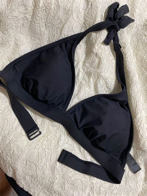 Black Halter Bikini Top Women S Fashion Swimwear Bikinis Swimsuits On Carousell