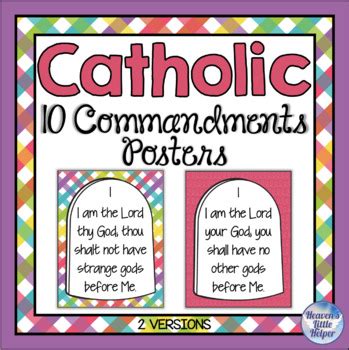 Ten Commandments Posters Catholic by Heaven's Little Helper - Teresa Herkel