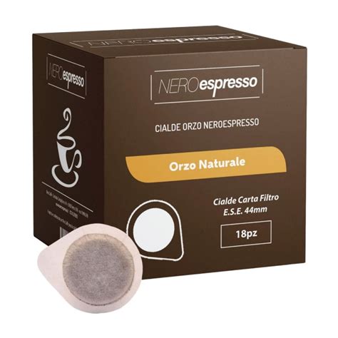 18 Cialde ESE 44mm Orzo Naturale Nero Espresso