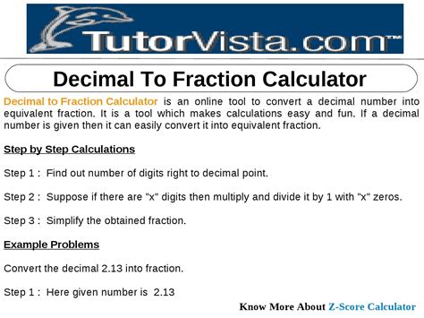 Decimal To Fraction Calculator by tutorvista Team - Issuu