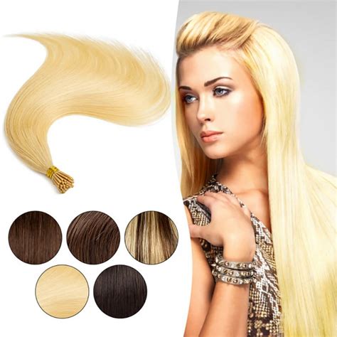 I Tip Microlink Fusion Human Hair Capsules Pre Bonded Stick Natural Hair Extension--HE22 hair ...