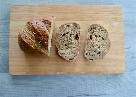 A Loaf Of Light Rye Pane Di Casa With Linseed And Quinoa Stock Image