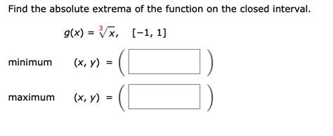 Solved Find The Absolute Extrema Of The Function On The